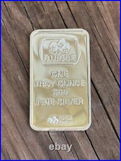 Vintage Pamp Suisse Eagle Falcon 1oz 999 Silver Ingot Bank Art Bar Super Rare