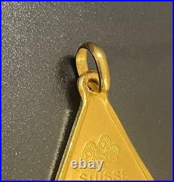 Vintage Pamp Suisse Rose Fine Gold. 999 10g 24kt Gold Pendant with 5mm Bale