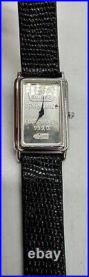 Vintage Sutton Quartz PAMP SUISSE 999 Fine Silver Watch Bullion Bar 1/10th oz