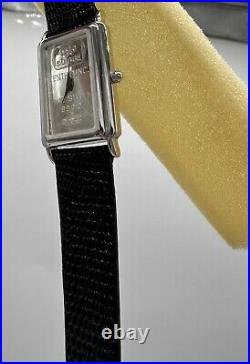 Vintage Sutton Quartz PAMP SUISSE 999 Fine Silver Watch Bullion Bar 1/10th oz