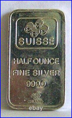 Vintage, Very Rare, Fortuna, 1/2 oz silver art bar, Pamp Suisse 1970s
