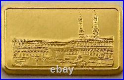 Vtg 1g 999.9 Gold PAMP Suisse Ka Bah Mecca Saudi Arabia Bar RARE Kaaba Religious