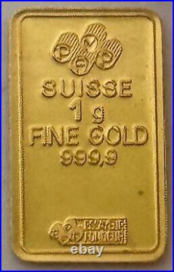 Vtg 1g 999.9 Gold PAMP Suisse Ka Bah Mecca Saudi Arabia Bar RARE Kaaba Religious