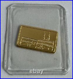 Vtg 1g 999.9 Gold PAMP Suisse Ka Bah Mecca Saudi Arabia Bar RARE Kaaba Religious