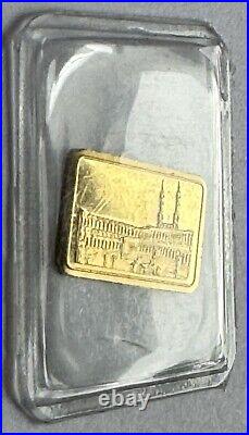 Vtg 1g 999.9 Gold PAMP Suisse Ka Bah Mecca Saudi Arabia Bar RARE Kaaba Religious