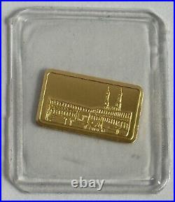 Vtg 1g 999.9 Gold PAMP Suisse Ka Bah Mecca Saudi Arabia Bar RARE Kaaba Religious