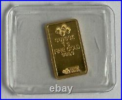 Vtg 1g 999.9 Gold PAMP Suisse Ka Bah Mecca Saudi Arabia Bar RARE Kaaba Religious