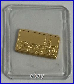 Vtg 1g 999.9 Gold PAMP Suisse Ka Bah Mecca Saudi Arabia Bar RARE Kaaba Religious