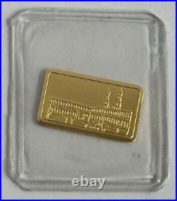 Vtg 1g 999.9 Gold PAMP Suisse Ka Bah Mecca Saudi Arabia Bar RARE Kaaba Religious