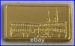 Vtg 1g 999.9 Gold PAMP Suisse Ka Bah Mecca Saudi Arabia Bar RARE Kaaba Religious