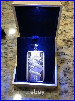 Year Of The Dragon Silver bullion penant 1oz in lighted gift box PAMP Suisse