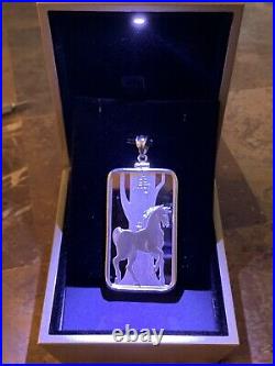 Year Of The Horse Silver bullion penant 1oz in lighted gift box PAMP Suisse