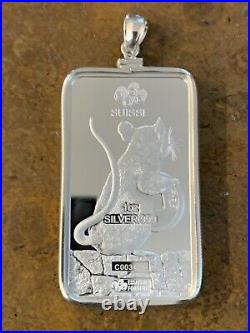 Year Of The Rat/mouse Silver bullion penant 1oz in lighted gift box PAMP Suisse