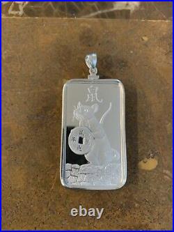 Year Of The Rat/mouse Silver bullion penant 1oz in lighted gift box PAMP Suisse